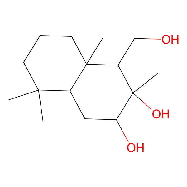 2D Structure of (2R,3R,4S,4aR,8aS)-4-(hydroxymethyl)-3,4a,8,8-tetramethyl-2,4,5,6,7,8a-hexahydro-1H-naphthalene-2,3-diol 2D Structure of (2R,3R,4S,4aR,8aS)-4-(hydroxymethyl)-3,4a,8,8-tetramethyl-2,4,5,6,7,8a-hexahydro-1H-naphthalene-2,3-diol
