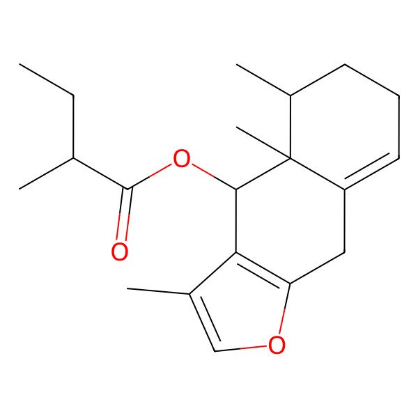 2D Structure of [(4S,4aR,5S)-3,4a,5-trimethyl-5,6,7,9-tetrahydro-4H-benzo[f][1]benzofuran-4-yl] (2R)-2-methylbutanoate