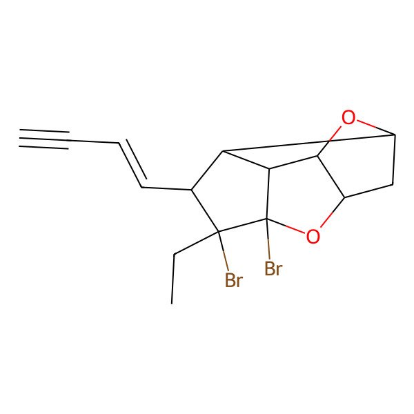 2D Structure of (2S,3R,4R,5R,6S)-5,6-dibromo-4-[(Z)-but-1-en-3-ynyl]-5-ethyl-7,11-dioxatetracyclo[6.3.0.02,6.03,10]undecane