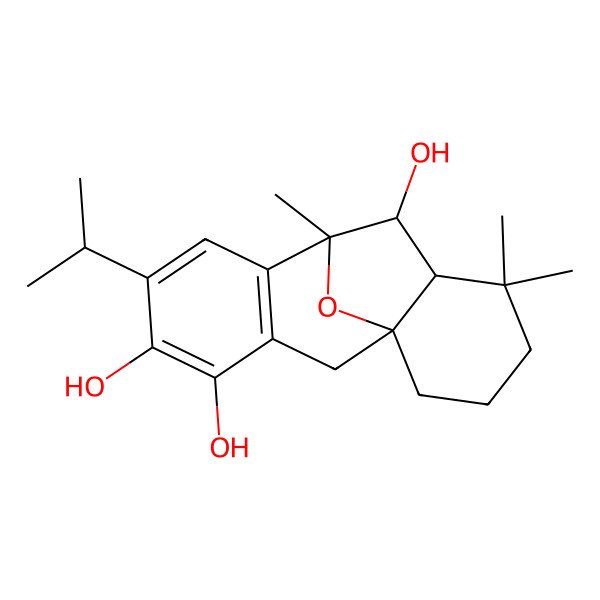 2D Structure of (1S,9R,10R,11R)-9,12,12-trimethyl-6-propan-2-yl-16-oxatetracyclo[7.6.1.01,11.03,8]hexadeca-3(8),4,6-triene-4,5,10-triol