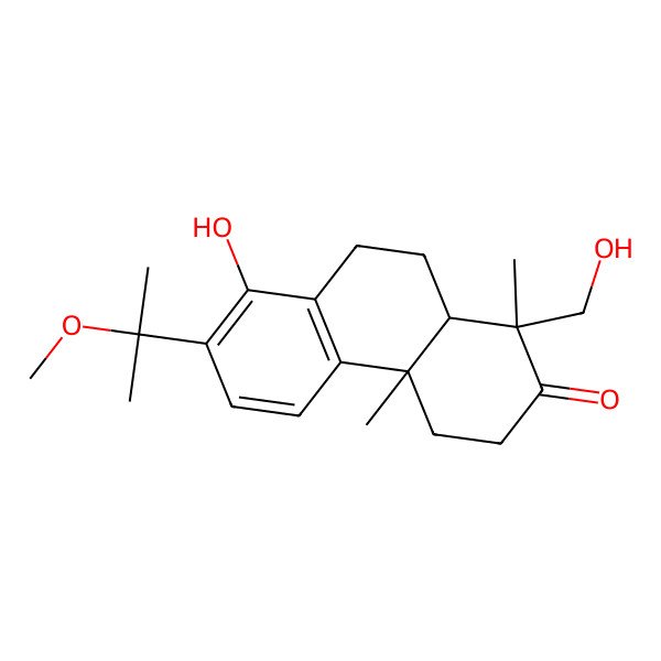 2D Structure of (1S,4aS,10aR)-8-hydroxy-1-(hydroxymethyl)-7-(2-methoxypropan-2-yl)-1,4a-dimethyl-4,9,10,10a-tetrahydro-3H-phenanthren-2-one