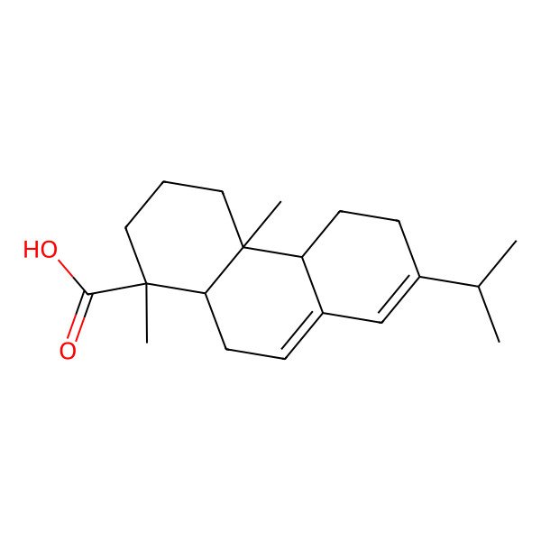 2D Structure of 1-Phenanthrenecarboxylic acid, 1,2,3,4,4a,4b,5,6,10,10a-decahydro-1,4a-dimethyl-7-(1-methylethyl)-, [1R-(1alpha,4abeta,4balpha,10aalpha)]-