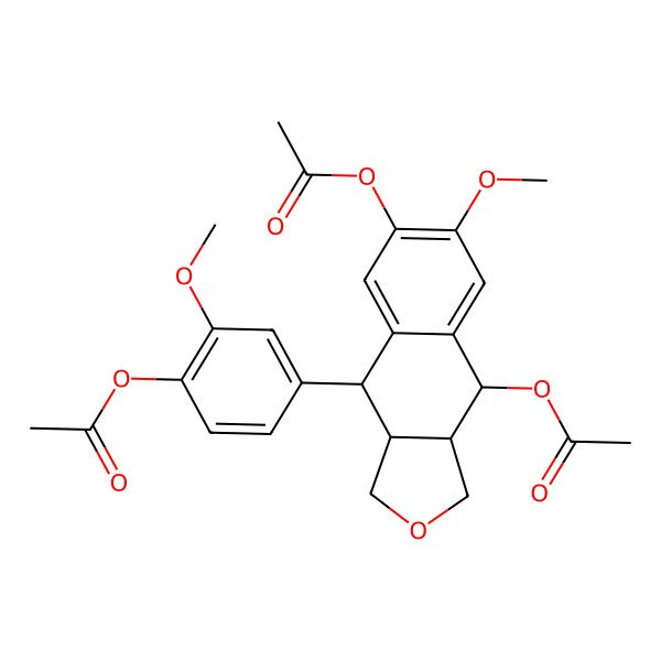 2D Structure of [7-Acetyloxy-9-(4-acetyloxy-3-methoxyphenyl)-6-methoxy-1,3,3a,4,9,9a-hexahydrobenzo[f][2]benzofuran-4-yl] acetate