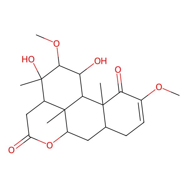 2D Structure of (1S,2S,7R,9R,13R,14S,15R,16S,17R)-14,16-dihydroxy-4,15-dimethoxy-2,14,17-trimethyl-10-oxatetracyclo[7.7.1.02,7.013,17]heptadec-4-ene-3,11-dione