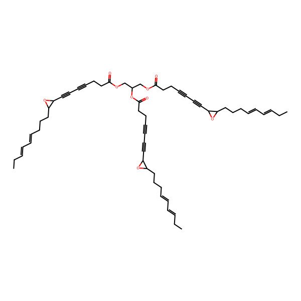 2D Structure of 2,3-Bis[7-(3-nona-4,6-dienyloxiran-2-yl)hepta-4,6-diynoyloxy]propyl 7-(3-nona-4,6-dienyloxiran-2-yl)hepta-4,6-diynoate