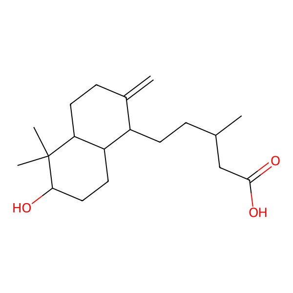 2D Structure of 5-(6-Hydroxy-5,5-dimethyl-2-methylidene-1,3,4,4a,6,7,8,8a-octahydronaphthalen-1-yl)-3-methylpentanoic acid