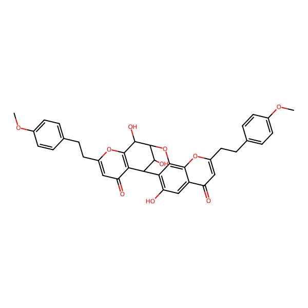 2D Structure of (1R,13R,14S,21S)-3,14,21-trihydroxy-8,17-bis[2-(4-methoxyphenyl)ethyl]-9,12,16-trioxapentacyclo[11.7.1.02,11.05,10.015,20]henicosa-2,4,7,10,15(20),17-hexaene-6,19-dione