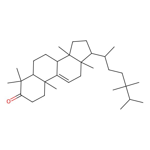 2D Structure of 4,4,10,13,14-Pentamethyl-17-(5,5,6-trimethylheptan-2-yl)-1,2,5,6,7,8,12,15,16,17-decahydrocyclopenta[a]phenanthren-3-one