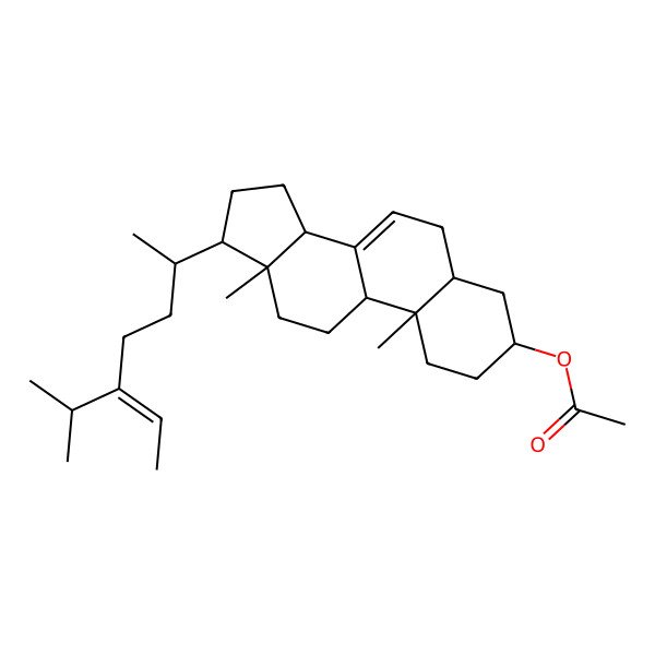 2D Structure of [(3S,5S,9R,10S,13R,14R,17R)-10,13-dimethyl-17-[(Z,2R)-5-propan-2-ylhept-5-en-2-yl]-2,3,4,5,6,9,11,12,14,15,16,17-dodecahydro-1H-cyclopenta[a]phenanthren-3-yl] acetate