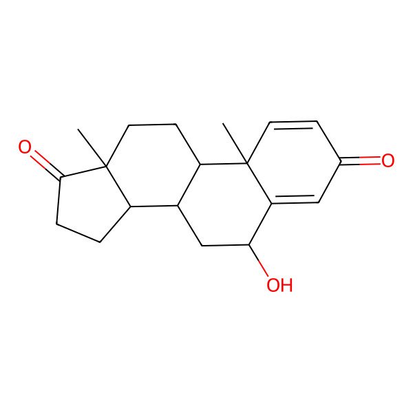 2D Structure of (6S,8R,9S,10R,13S,14S)-6-hydroxy-10,13-dimethyl-7,8,9,11,12,14,15,16-octahydro-6H-cyclopenta[a]phenanthrene-3,17-dione
