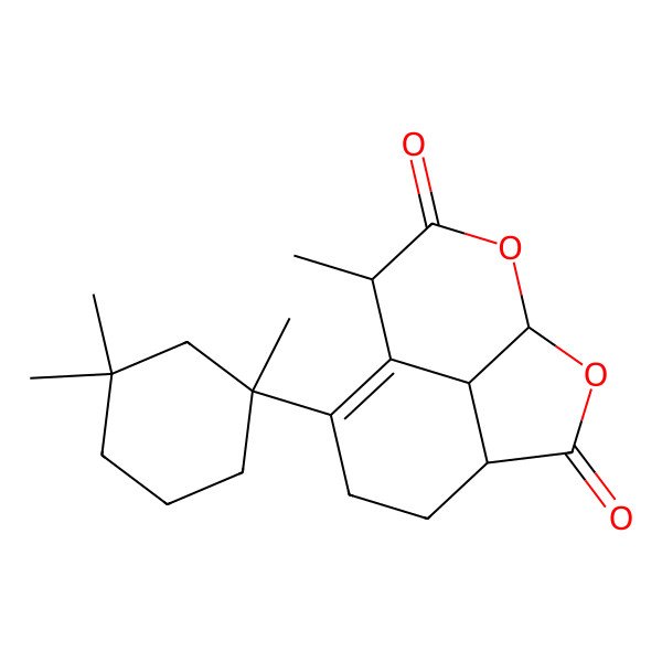 2D Structure of (1S,4R,9R,12R)-9-methyl-7-[(1S)-1,3,3-trimethylcyclohexyl]-2,11-dioxatricyclo[6.3.1.04,12]dodec-7-ene-3,10-dione