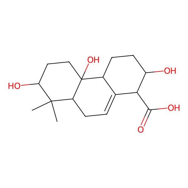 2D Structure of (2S,4aS,4bS,7R)-2,4b,7-trihydroxy-8,8-dimethyl-1,2,3,4,4a,5,6,7,8a,9-decahydrophenanthrene-1-carboxylic acid
