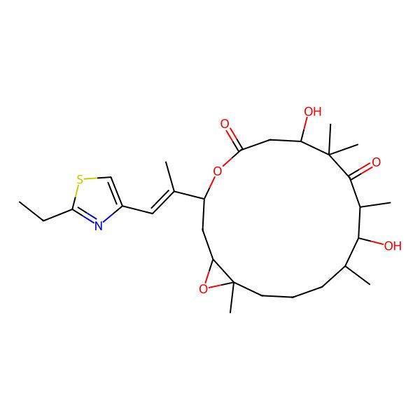 2D Structure of (1S,3S,7S,10R,11R,12S,16R)-3-[(E)-1-(2-ethyl-1,3-thiazol-4-yl)prop-1-en-2-yl]-7,11-dihydroxy-8,8,10,12,16-pentamethyl-4,17-dioxabicyclo[14.1.0]heptadecane-5,9-dione