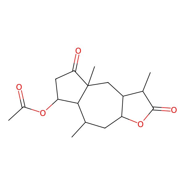 2D Structure of [(1S,3aR,5S,5aS,6S,8aS,9aR)-1,5,8a-trimethyl-2,8-dioxo-3a,4,5,5a,6,7,9,9a-octahydro-1H-azuleno[6,5-b]furan-6-yl] acetate