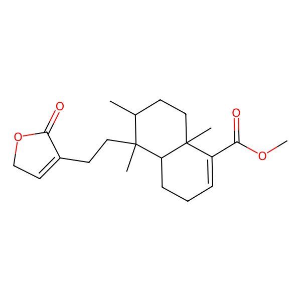 2D Structure of methyl (4aR,5S,6R,8aR)-5,6,8a-trimethyl-5-[2-(5-oxo-2H-furan-4-yl)ethyl]-3,4,4a,6,7,8-hexahydronaphthalene-1-carboxylate