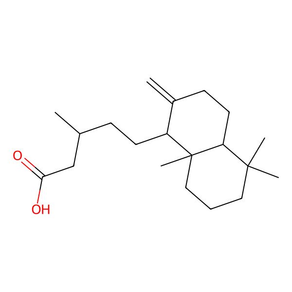 2D Structure of (3S)-5-[(1R,4aR,8aR)-5,5,8a-trimethyl-2-methylidene-3,4,4a,6,7,8-hexahydro-1H-naphthalen-1-yl]-3-methylpentanoic acid