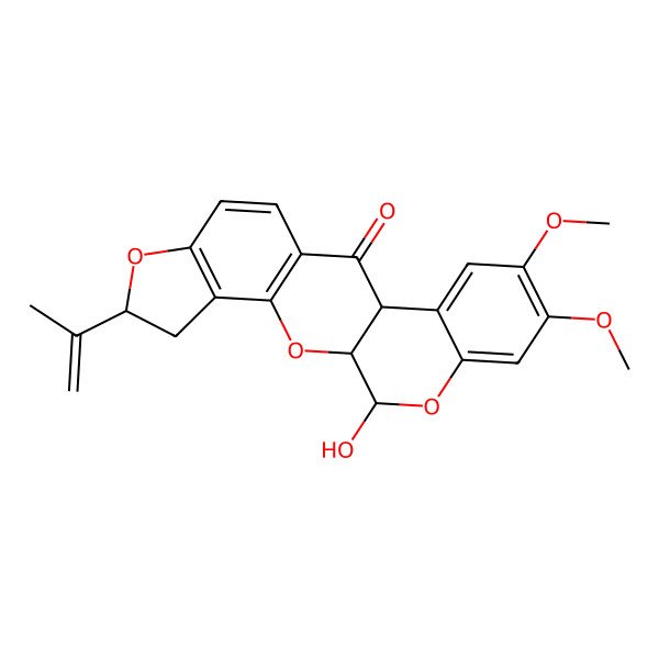2D Structure of (1S,6S,13S,21S)-21-hydroxy-16,17-dimethoxy-6-prop-1-en-2-yl-2,7,20-trioxapentacyclo[11.8.0.03,11.04,8.014,19]henicosa-3(11),4(8),9,14,16,18-hexaen-12-one