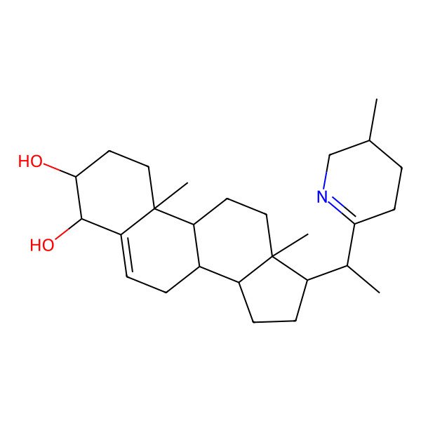 2D Structure of 10,13-dimethyl-17-[1-(3-methyl-2,3,4,5-tetrahydropyridin-6-yl)ethyl]-2,3,4,7,8,9,11,12,14,15,16,17-dodecahydro-1H-cyclopenta[a]phenanthrene-3,4-diol