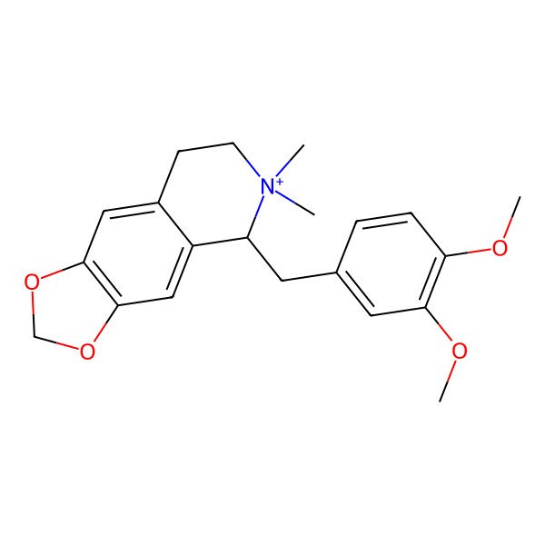 2D Structure of (5S)-5-[(3,4-dimethoxyphenyl)methyl]-6,6-dimethyl-7,8-dihydro-5H-[1,3]dioxolo[4,5-g]isoquinolin-6-ium