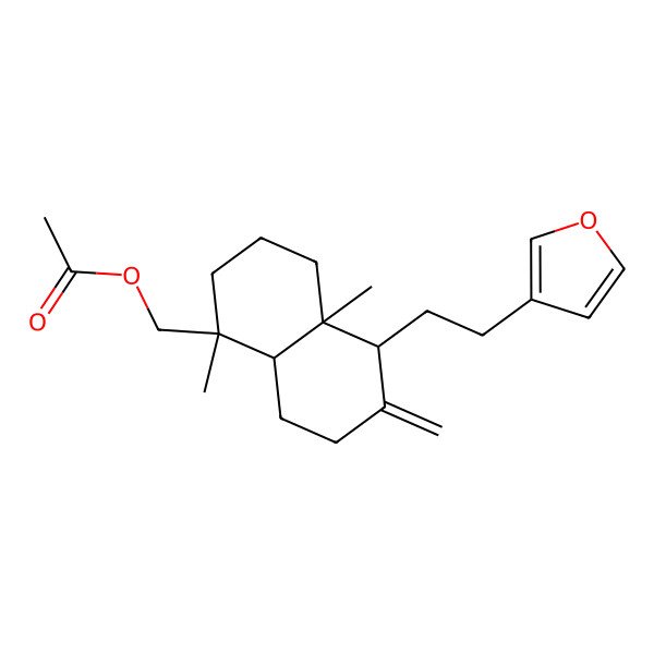 2D Structure of [(1R,4aS,5R,8aS)-5-[2-(furan-3-yl)ethyl]-1,4a-dimethyl-6-methylidene-3,4,5,7,8,8a-hexahydro-2H-naphthalen-1-yl]methyl acetate