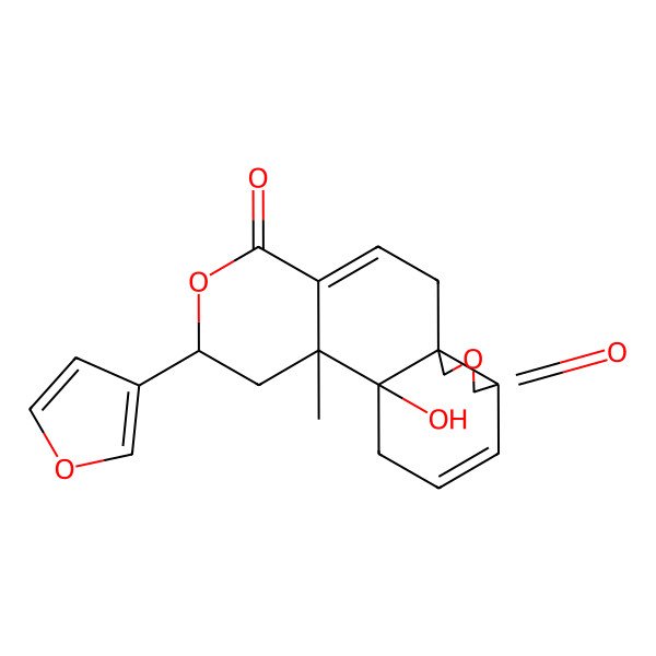 2D Structure of (1S,7R,9S,10S,14R)-7-(furan-3-yl)-10-hydroxy-9-methyl-6,16-dioxatetracyclo[8.7.0.01,14.04,9]heptadeca-3,12-diene-5,15-dione