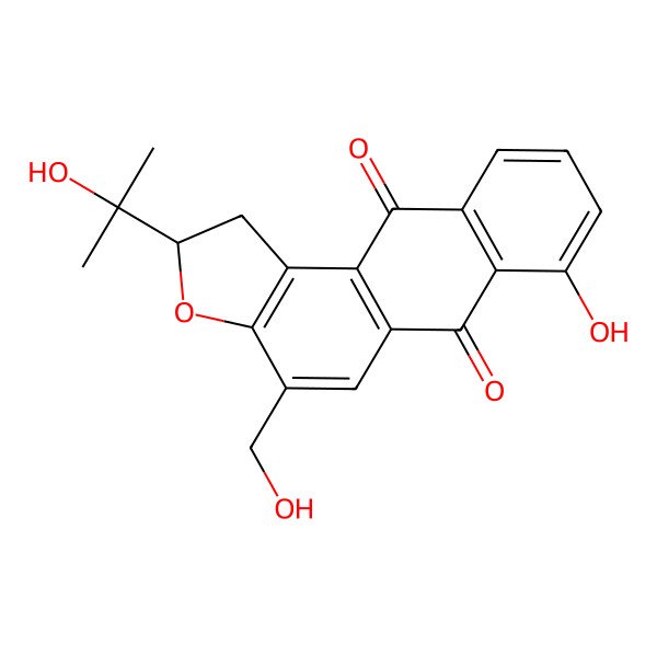 2D Structure of 7-Hydroxy-4-(hydroxymethyl)-2-(2-hydroxypropan-2-yl)-1,2-dihydronaphtho[2,3-e][1]benzofuran-6,11-dione