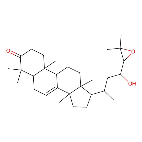 2D Structure of (5R,9R,10R,13S,14S)-17-[4-(3,3-dimethyloxiran-2-yl)-4-hydroxybutan-2-yl]-4,4,10,13,14-pentamethyl-1,2,5,6,9,11,12,15,16,17-decahydrocyclopenta[a]phenanthren-3-one