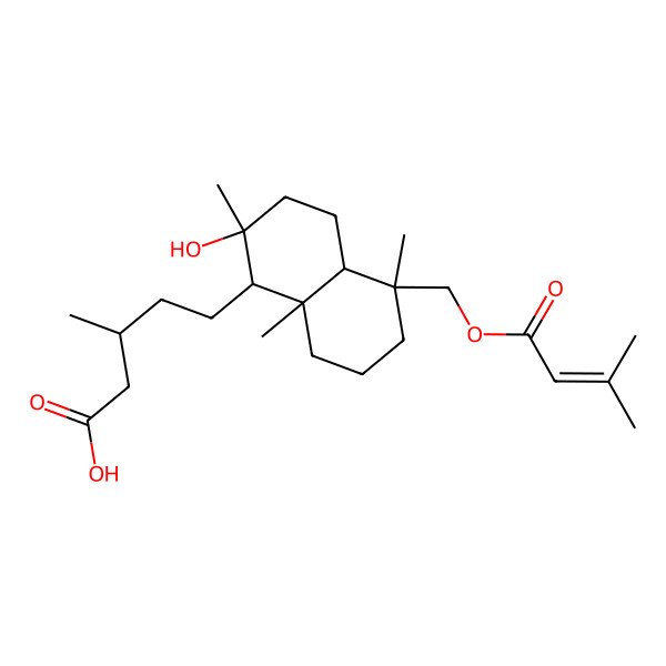 2D Structure of 5-[2-hydroxy-2,5,8a-trimethyl-5-(3-methylbut-2-enoyloxymethyl)-3,4,4a,6,7,8-hexahydro-1H-naphthalen-1-yl]-3-methylpentanoic acid