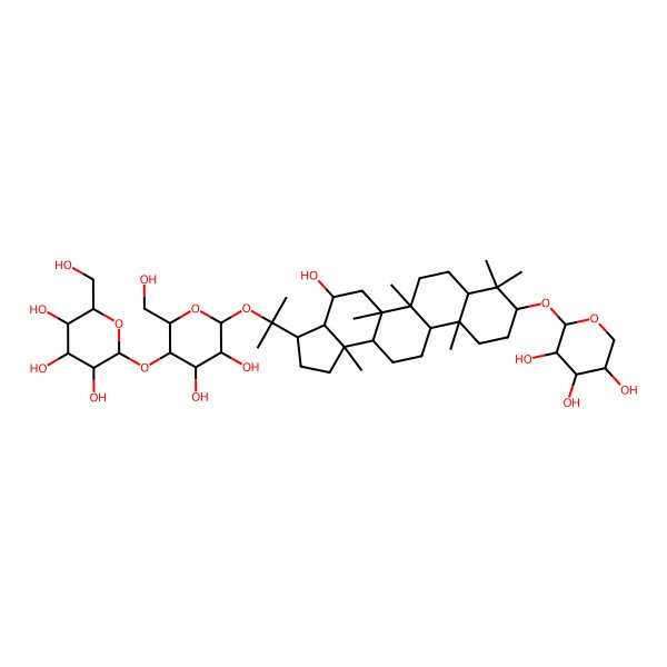 2D Structure of 2-[4,5-Dihydroxy-6-[2-[4-hydroxy-5a,5b,8,8,11a,13b-hexamethyl-9-(3,4,5-trihydroxyoxan-2-yl)oxy-1,2,3,3a,4,5,6,7,7a,9,10,11,11b,12,13,13a-hexadecahydrocyclopenta[a]chrysen-3-yl]propan-2-yloxy]-2-(hydroxymethyl)oxan-3-yl]oxy-6-(hydroxymethyl)oxane-3,4,5-triol