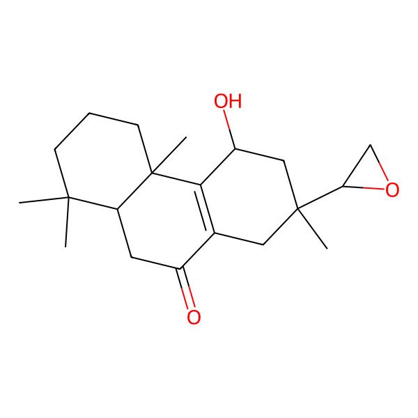 2D Structure of (4aS,5S,7R,10aR)-5-hydroxy-1,1,4a,7-tetramethyl-7-[(2R)-oxiran-2-yl]-2,3,4,5,6,8,10,10a-octahydrophenanthren-9-one