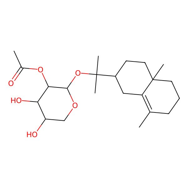 2D Structure of [2-[2-(4a,8-dimethyl-2,3,4,5,6,7-hexahydro-1H-naphthalen-2-yl)propan-2-yloxy]-4,5-dihydroxyoxan-3-yl] acetate