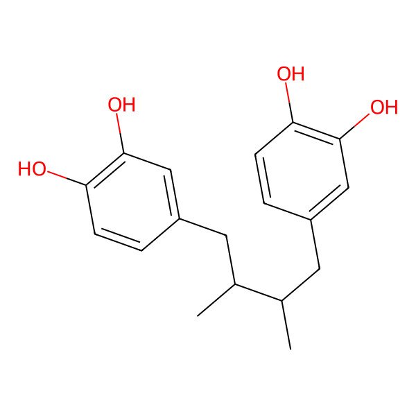 2D Structure of 1,2-Benzenediol, 4,4'-[(2R,3R)-2,3-dimethyl-1,4-butanediyl]bis-