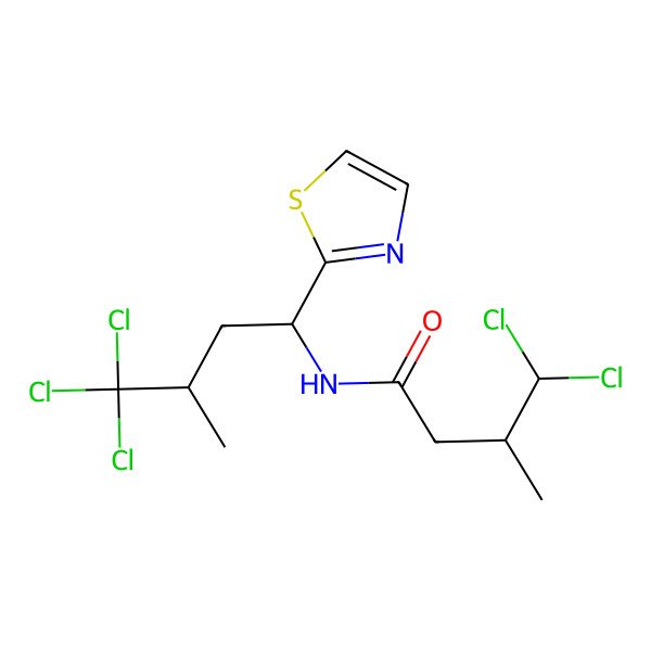 2D Structure of 4,4-dichloro-3-methyl-N-[4,4,4-trichloro-3-methyl-1-(1,3-thiazol-2-yl)butyl]butanamide