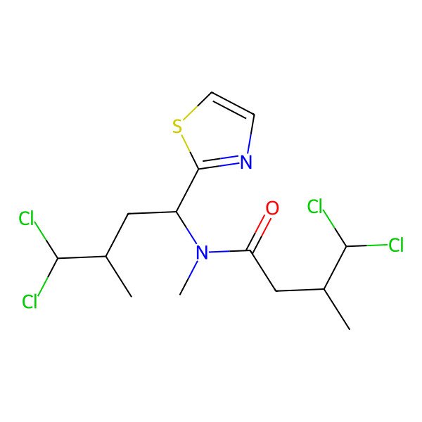 2D Structure of 4,4-dichloro-N-[4,4-dichloro-3-methyl-1-(1,3-thiazol-2-yl)butyl]-N,3-dimethylbutanamide