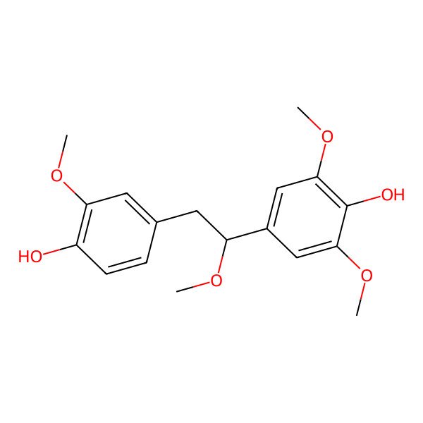2D Structure of 4,4'-Dihydroxy-3,3',5,alpha-tetramethoxybibenzyl 2D Structure of 4,4'-Dihydroxy-3,3',5,alpha-tetramethoxybibenzyl