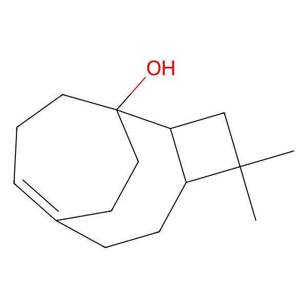2D Structure of 4,4-Dimethyltricyclo[6.3.2.02,5]tridec-8-en-1-ol