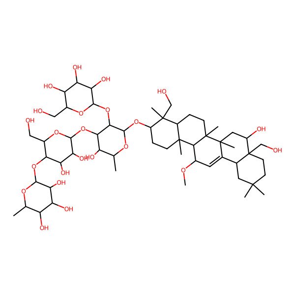 2D Structure of 2-[4,5-Dihydroxy-6-[5-hydroxy-2-[[8-hydroxy-4,8a-bis(hydroxymethyl)-14-methoxy-4,6a,6b,11,11,14b-hexamethyl-1,2,3,4a,5,6,7,8,9,10,12,12a,14,14a-tetradecahydropicen-3-yl]oxy]-6-methyl-3-[3,4,5-trihydroxy-6-(hydroxymethyl)oxan-2-yl]oxyoxan-4-yl]oxy-2-(hydroxymethyl)oxan-3-yl]oxy-6-methyloxane-3,4,5-triol