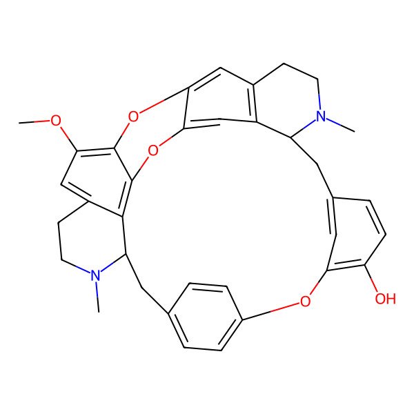 2D Structure of (8R,21S)-27-methoxy-7,22-dimethyl-15,29,31-trioxa-7,22-diazaoctacyclo[19.9.3.216,19.14,30.110,14.03,8.025,33.028,32]heptatriaconta-1(30),2,4(34),10(37),11,13,16,18,25,27,32,35-dodecaen-13-ol