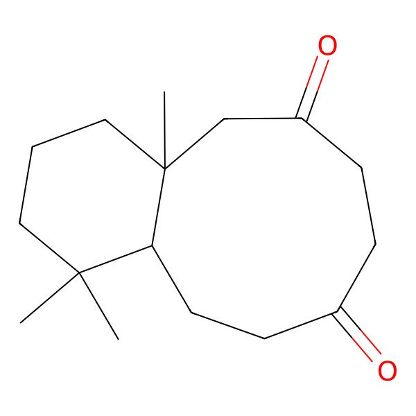 2D Structure of 4,4,11a-trimethyl-2,3,4a,5,6,8,9,11-octahydro-1H-benzo[9]annulene-7,10-dione