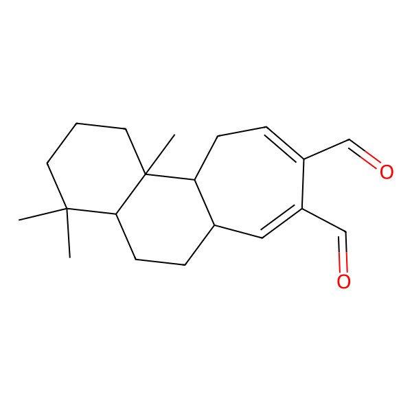 2D Structure of 4,4,11b-trimethyl-2,3,4a,5,6,6a,11,11a-octahydro-1H-cyclohepta[a]naphthalene-8,9-dicarbaldehyde