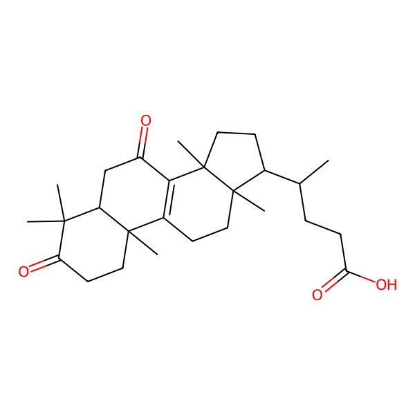2D Structure of 4,4,14alpha-Trimethyl-3,7-dioxo-5alpha-chol-8-en-24-oic acid
