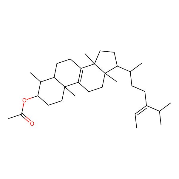 2D Structure of [(3S,4S,5S,10S,13R,14R,17R)-4,10,13,14-tetramethyl-17-[(Z,2R)-5-propan-2-ylhept-5-en-2-yl]-1,2,3,4,5,6,7,11,12,15,16,17-dodecahydrocyclopenta[a]phenanthren-3-yl] acetate