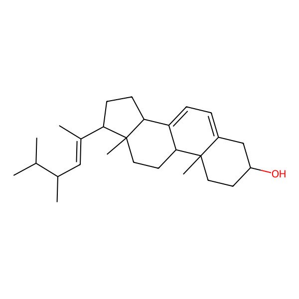 2D Structure of 17-(4,5-dimethylhex-2-en-2-yl)-10,13-dimethyl-2,3,4,9,11,12,14,15,16,17-decahydro-1H-cyclopenta[a]phenanthren-3-ol