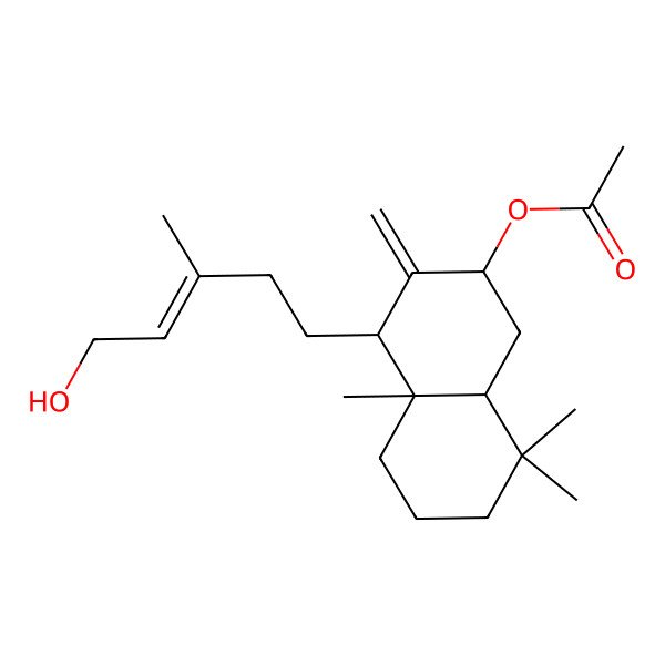 2D Structure of [(2S,4S,4aS,8aR)-4-[(E)-5-hydroxy-3-methylpent-3-enyl]-4a,8,8-trimethyl-3-methylidene-2,4,5,6,7,8a-hexahydro-1H-naphthalen-2-yl] acetate