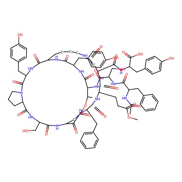 2D Structure of Ac-DL-Phe-DL-Ser-DL-xiThr(1)-DL-Tyr-DL-Lys(2)-DL-Tyr-DL-Pro-DL-Ser-DL-Asp(1)-DL-Phe-DL-Glu(OMe)-DL-Asp(2)-DL-Tyr-OH