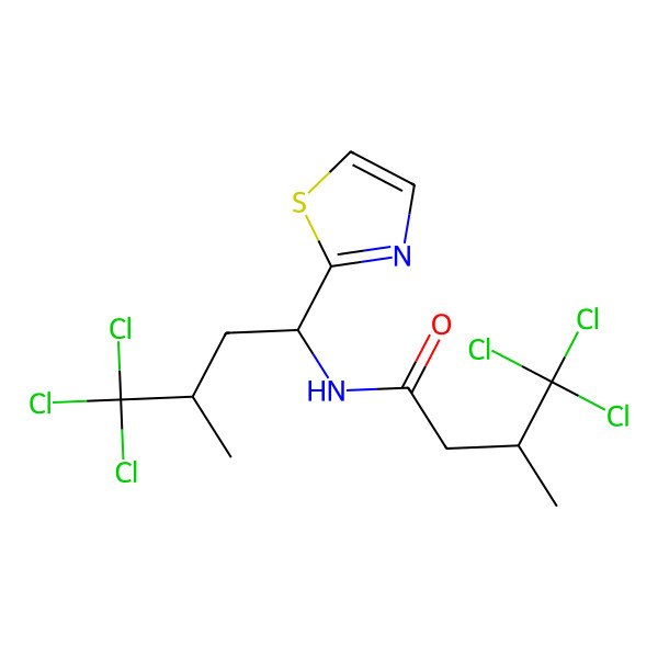 2D Structure of 4,4,4-trichloro-3-methyl-N-(4,4,4-trichloro-3-methyl-1-thiazol-2-yl-butyl)butanamide