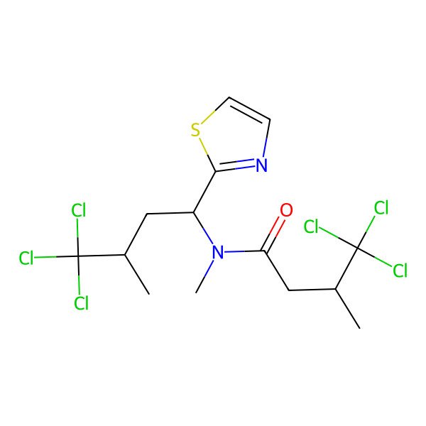 2D Structure of 4,4,4-trichloro-N,3-dimethyl-N-(4,4,4-trichloro-3-methyl-1-thiazol-2-yl-butyl)butanamide
