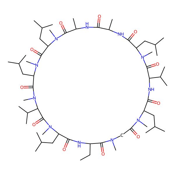 2D Structure of cyclo[DL-Abu-Sar-DL-N(Me)Leu-DL-Val-DL-N(Me)Leu-DL-Ala-DL-Ala-DL-N(Me)Leu-DL-N(Me)Leu-DL-N(Me)Val-DL-N(Me)Leu]