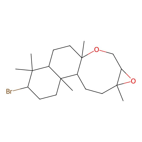 2D Structure of (1R,2S,5S,7R,10R,13S,15R)-5-bromo-2,6,6,10,15-pentamethyl-11,14-dioxatetracyclo[8.7.0.02,7.013,15]heptadecane