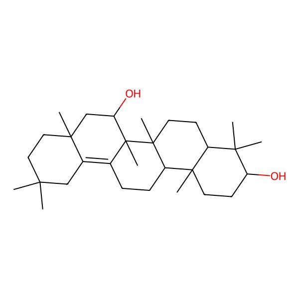 2D Structure of 4,4,6a,6b,8a,11,11,14b-Octamethyl-1,2,3,4a,5,6,7,8,9,10,12,13,14,14a-tetradecahydropicene-3,7-diol
